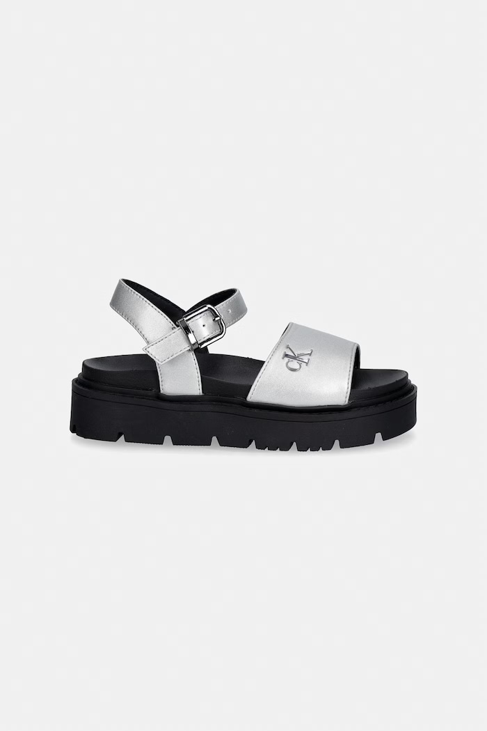 Detské sandále Calvin Klein Jeans V3A2.83257.30.34 strieborná SS26