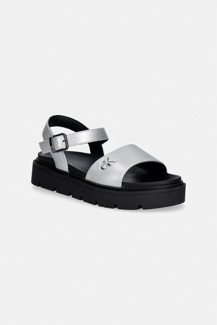 Calvin Klein Jeans sandale copii argintiu V3A2.83257.35.39