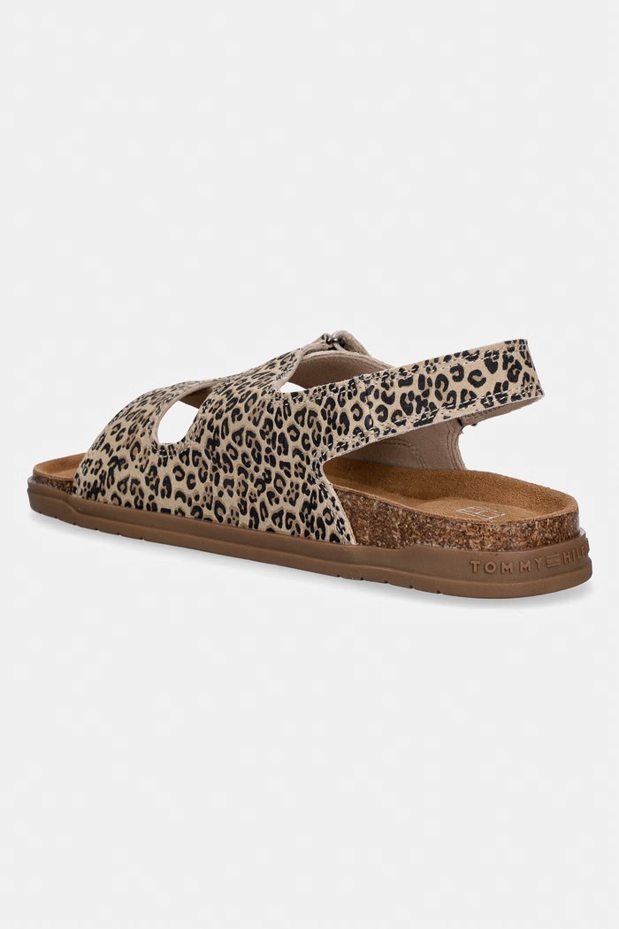 Fete Tommy Hilfiger sandale din piele întoarsă pentru copii T3A2.34306.35.40 maro