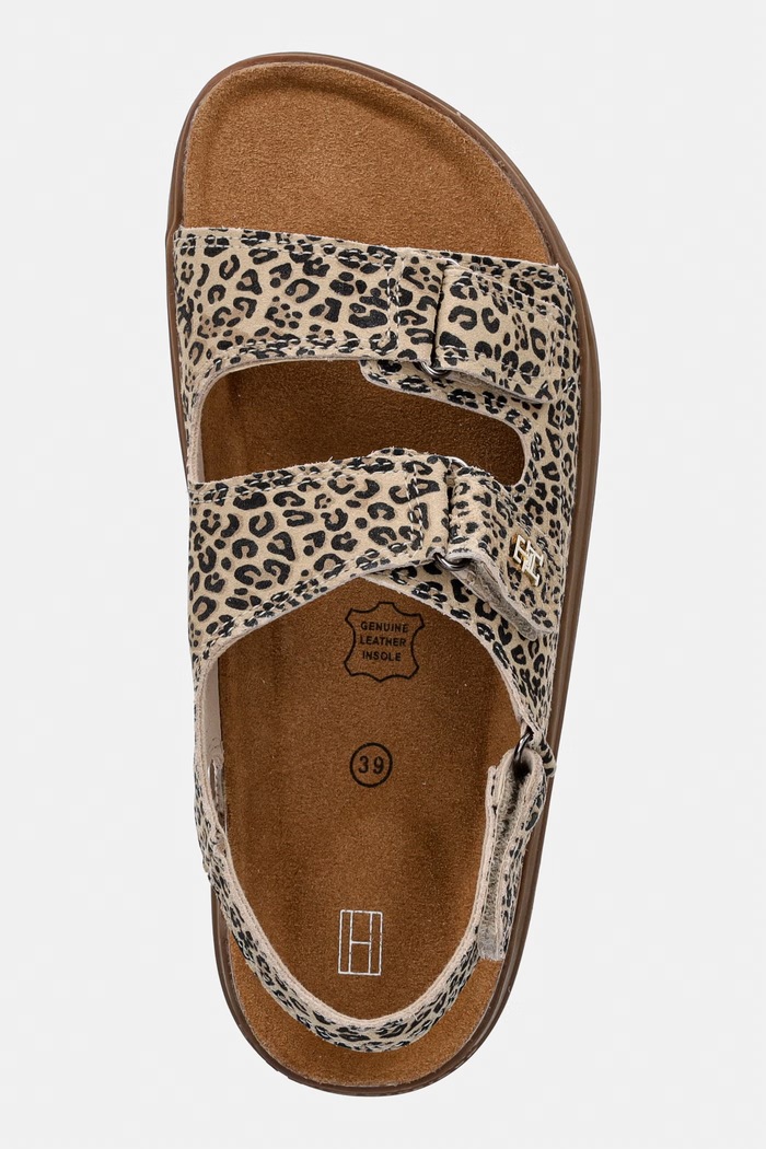 Tommy Hilfiger sandale din piele întoarsă pentru copii maro T3A2.34306.35.40