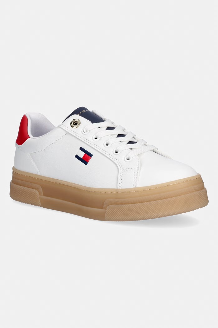 Tommy Hilfiger sneakersy dziecięce imitacja skóry licowej biały T3A9.34258