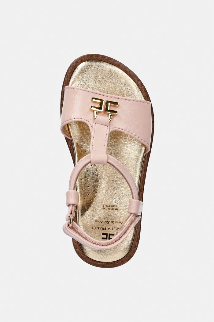 Elisabetta Franchi sandale din piele pentru copii roz F1A2.E0545.21.24