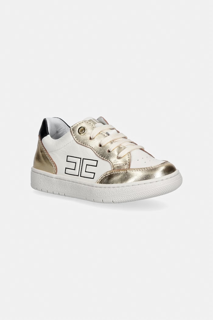 Elisabetta Franchi sneakersy skórzane dziecięce niska złoty F1A9.E0496