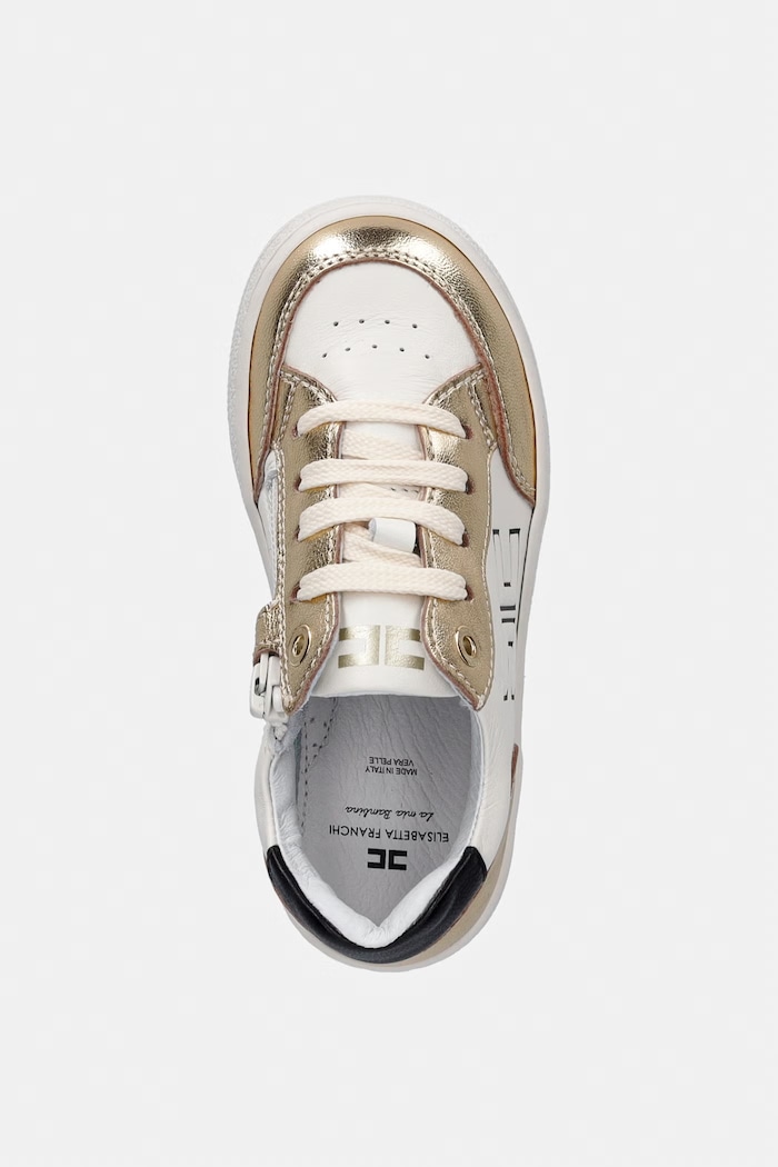 Elisabetta Franchi sneakersy skórzane dziecięce złoty F1A9.E0496