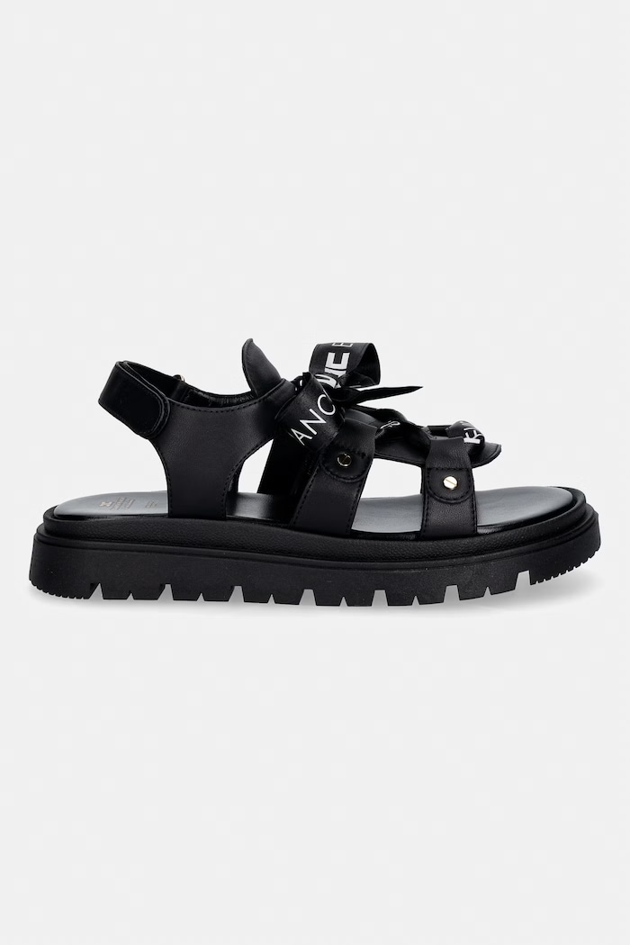 Elisabetta Franchi sandały skórzane dziecięce F4A2.E0588 czarny SS26