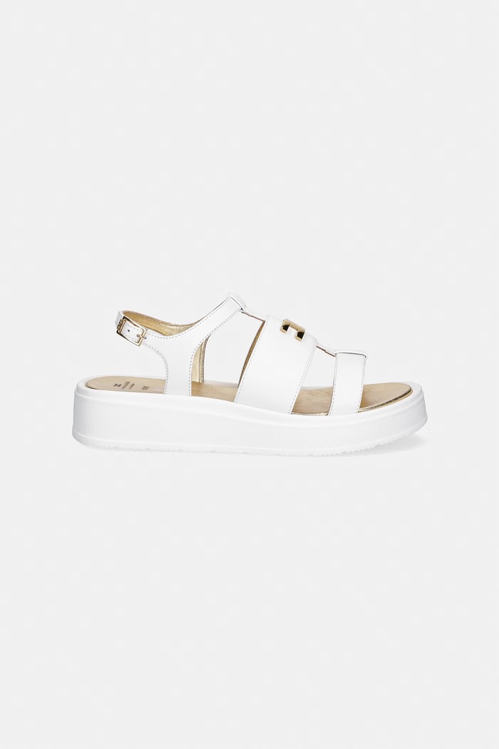 Παιδικά δερμάτινα σανδάλια Elisabetta Franchi F4A2.E0592 λευκό SS26