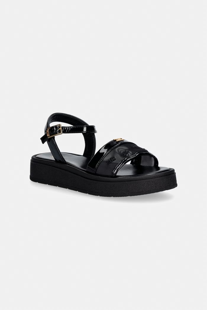 Elisabetta Franchi sandały dziecięce syntetyczny czarny F4A2.E0595.31.34
