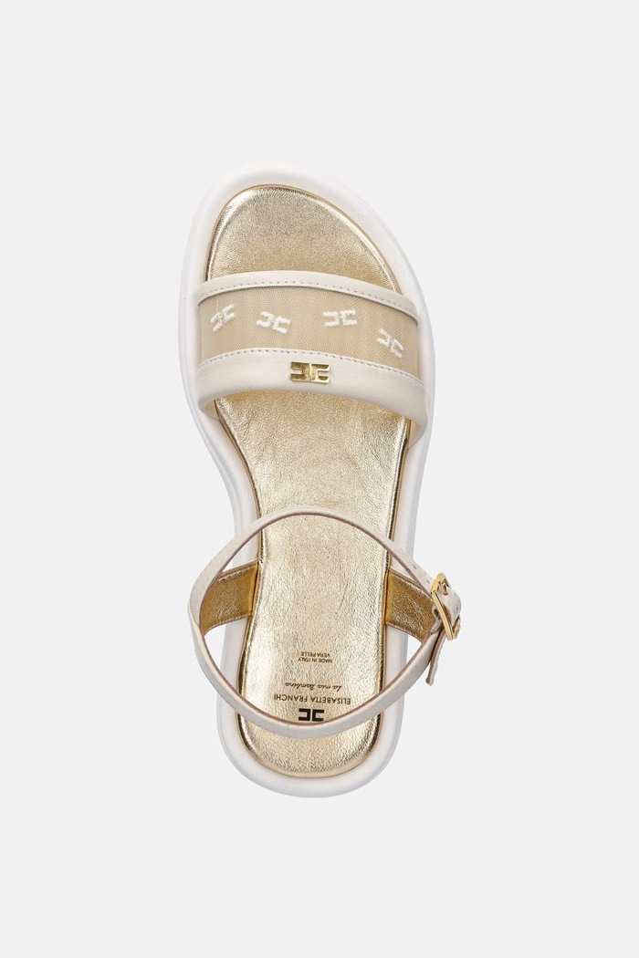 Elisabetta Franchi sandały dziecięce beżowy F4A2.E0597.30.34