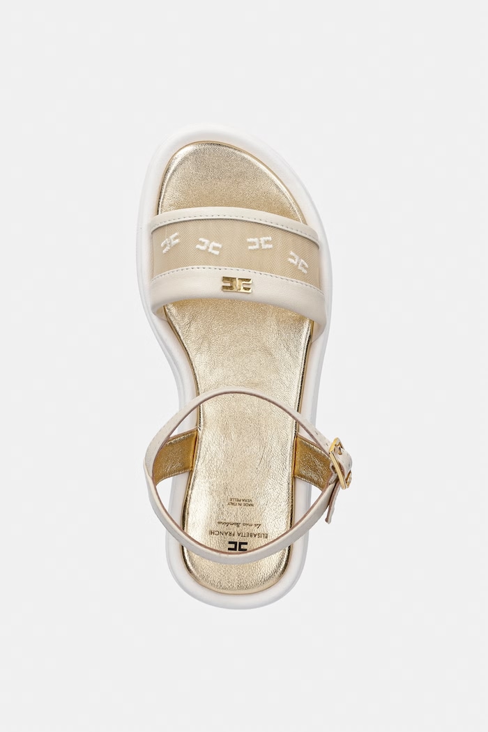 Elisabetta Franchi sandały dziecięce beżowy F4A2.E0597.30.34