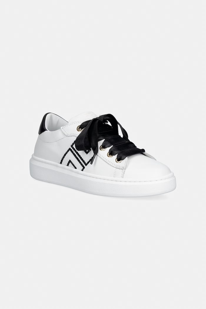 Elisabetta Franchi sneakersy skórzane dziecięce niska biały F4A9.E0504