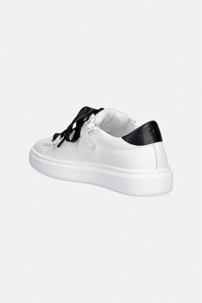 Dziewczynka Elisabetta Franchi sneakersy skórzane dziecięce F4A9.E0504 biały