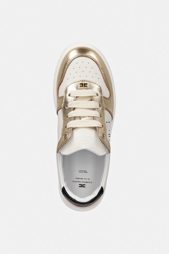 Elisabetta Franchi sneakersy skórzane dziecięce złoty F4A9.E0521.30.34