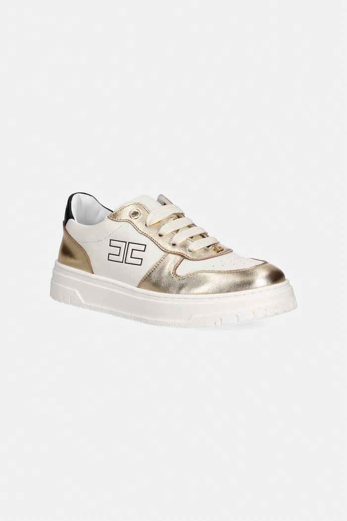 Elisabetta Franchi sneakersy skórzane dziecięce niska złoty F4A9.E0521.35.38