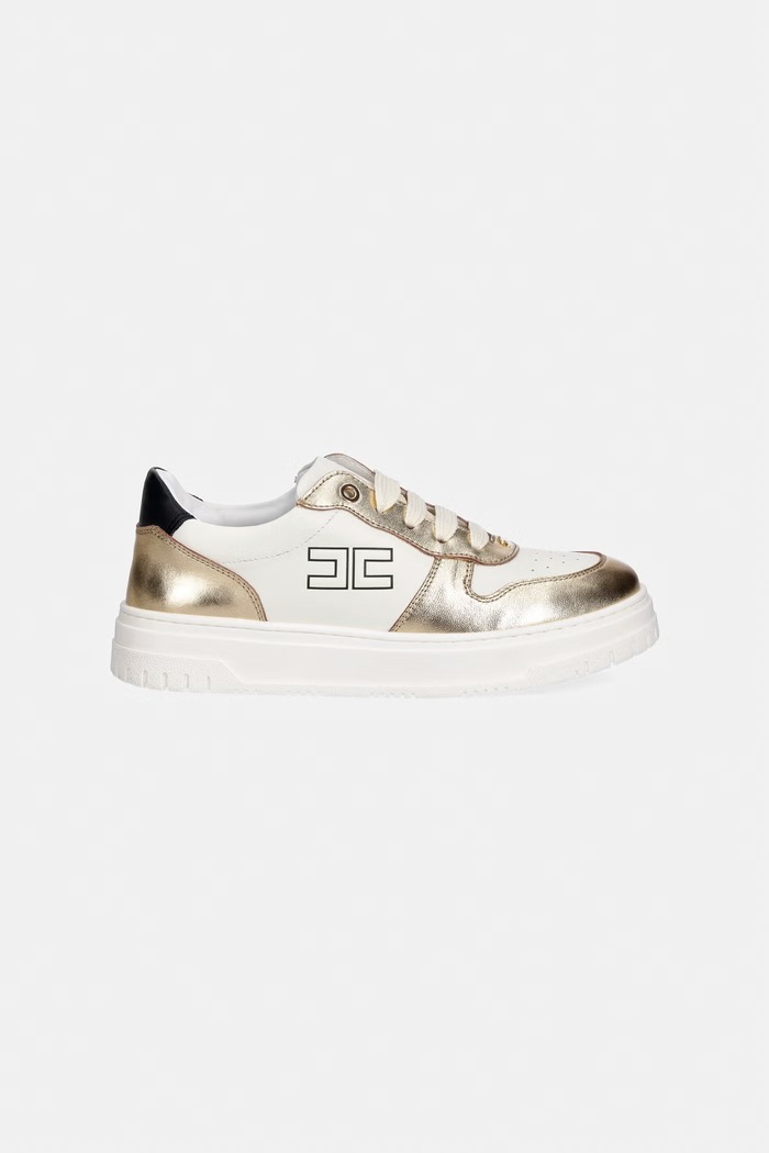 Elisabetta Franchi sneakersy skórzane dziecięce F4A9.E0521.35.38 złoty SS26