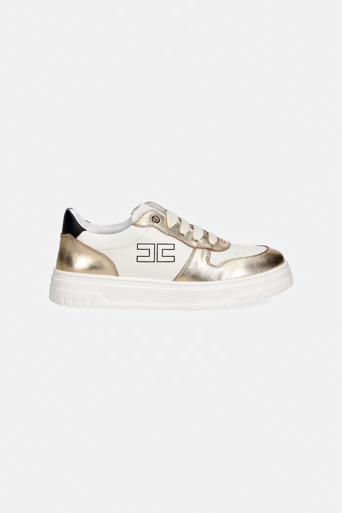 Elisabetta Franchi sneakersy skórzane dziecięce F4A9.E0521.35.38 złoty SS26