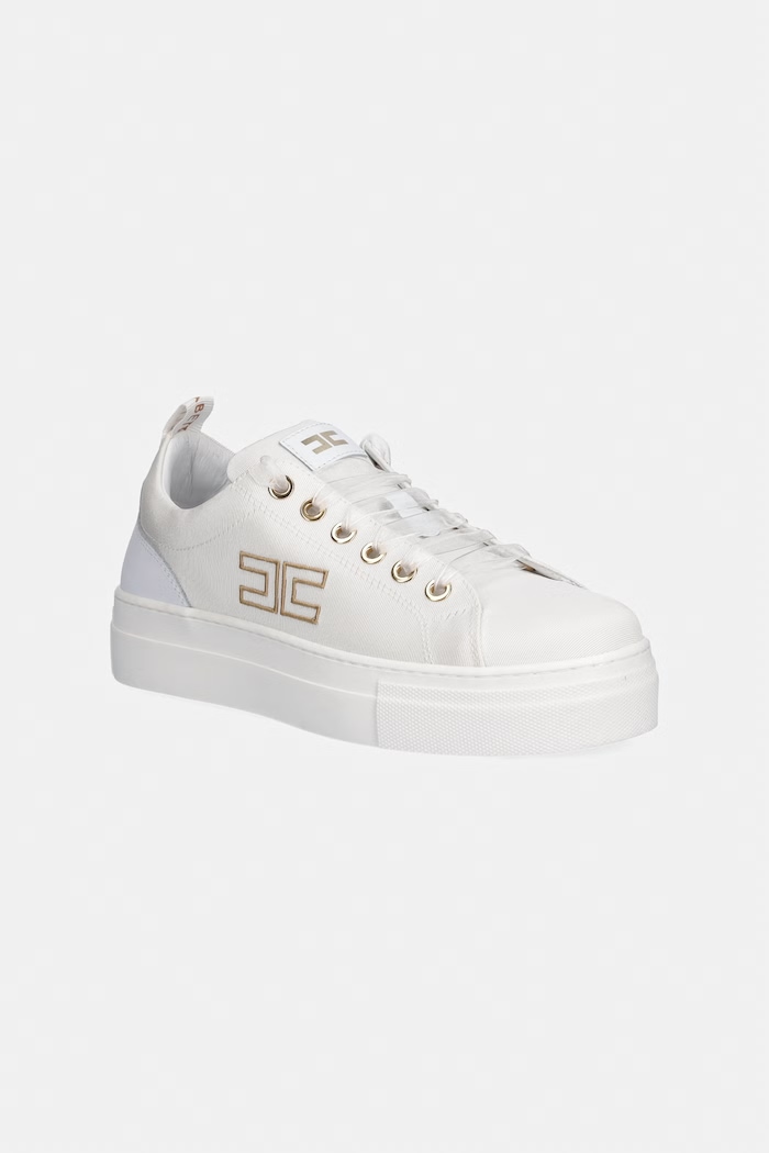 Elisabetta Franchi sneakersy tekstylny biały F4A9.E0528.35.38