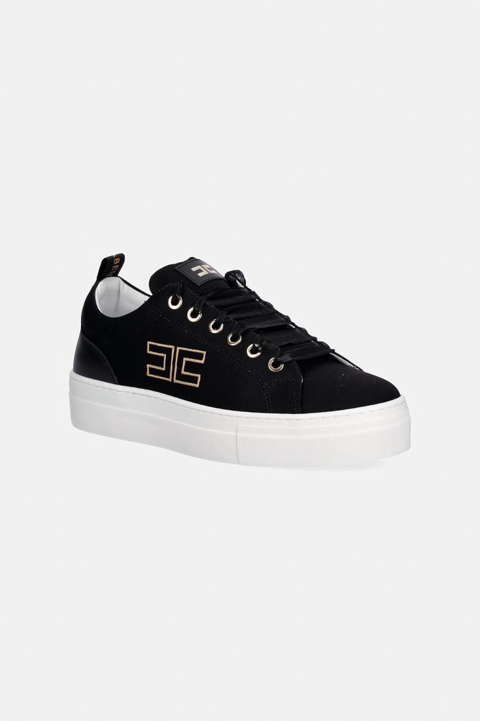 Elisabetta Franchi sneakersy tekstylny czarny F4A9.E0528.35.38