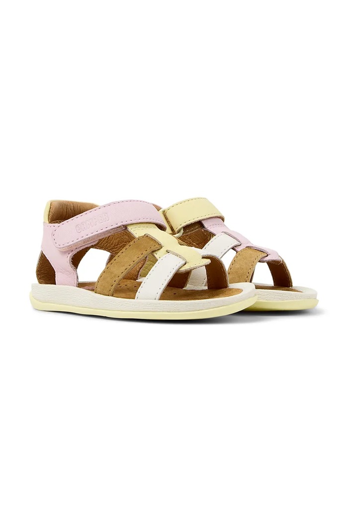 Момиче Camper сандали обувки с отворена пета за деца от кожа TWS FW K800628.G.TWS розов