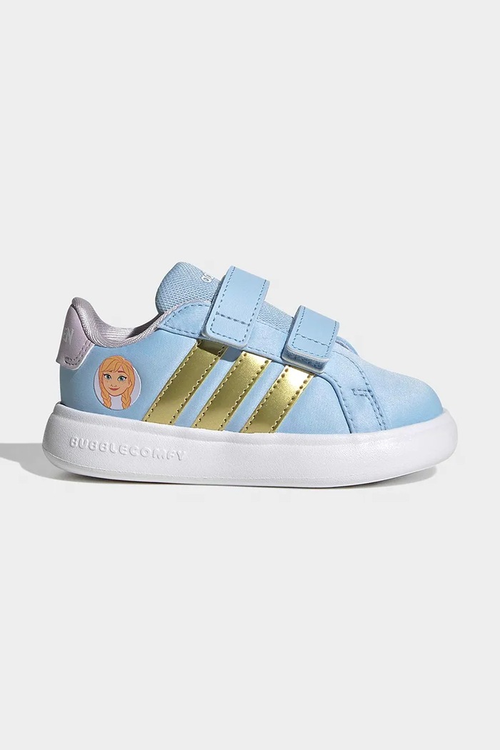 Detské tenisky adidas DISNEY GRAND COURT ANNA imitácia kože modrá JQ4355