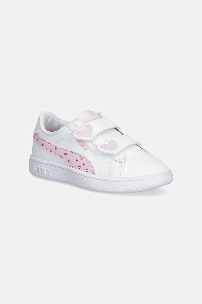Puma sneakersy dziecięce Smash 3.0 Hearty V imitacja skóry licowej biały 405638