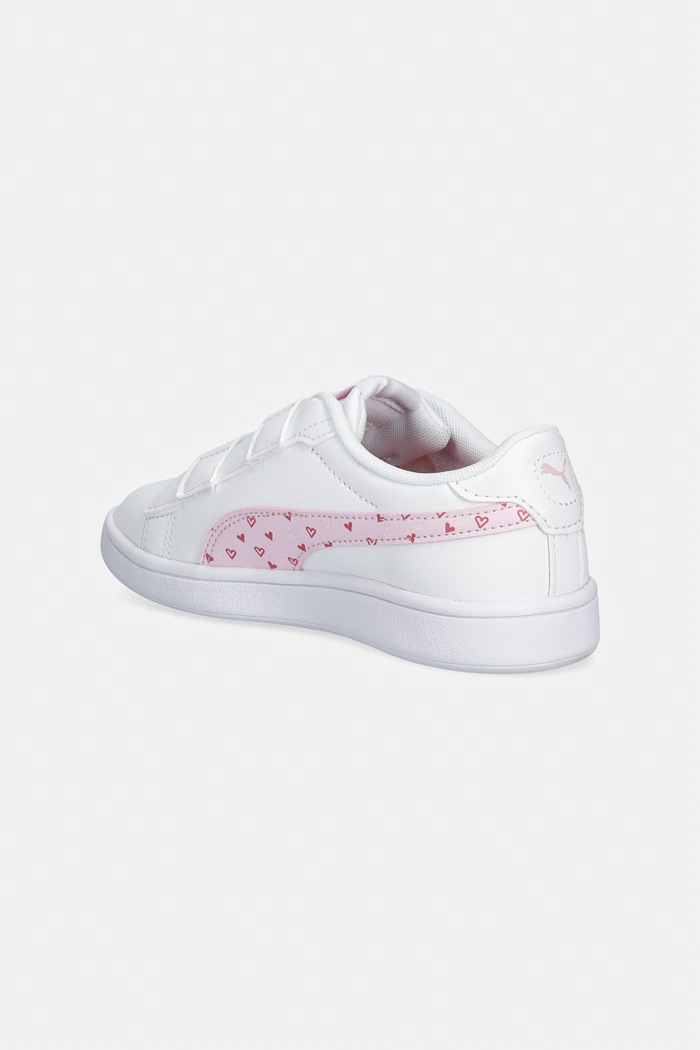 Dziewczynka Puma sneakersy dziecięce Smash 3.0 Hearty V 405638 biały