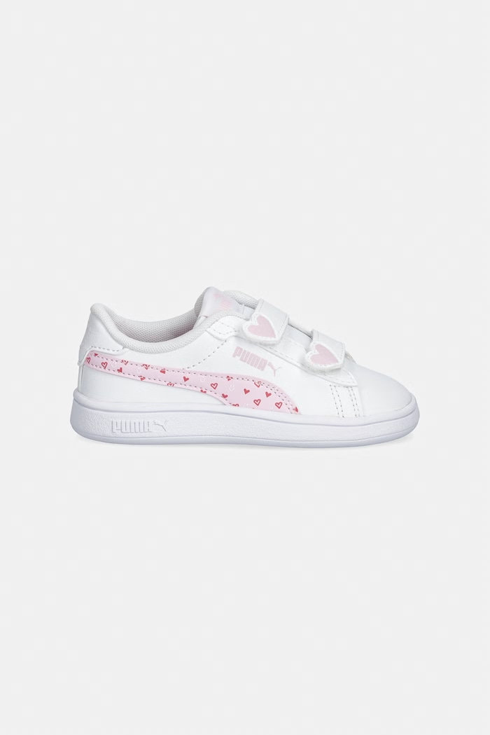 Puma sneakersy dziecięce Smash 3.0 Hearty V 405639 biały SS26