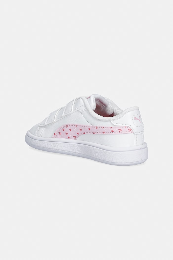 Dziewczynka Puma sneakersy dziecięce Smash 3.0 Hearty V 405639 biały