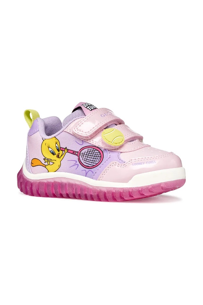 Geox scarpe da ginnastica per bambini LIGHTYLOO x Looney Tunes tessile rosa B6561B.0HH11.20.27