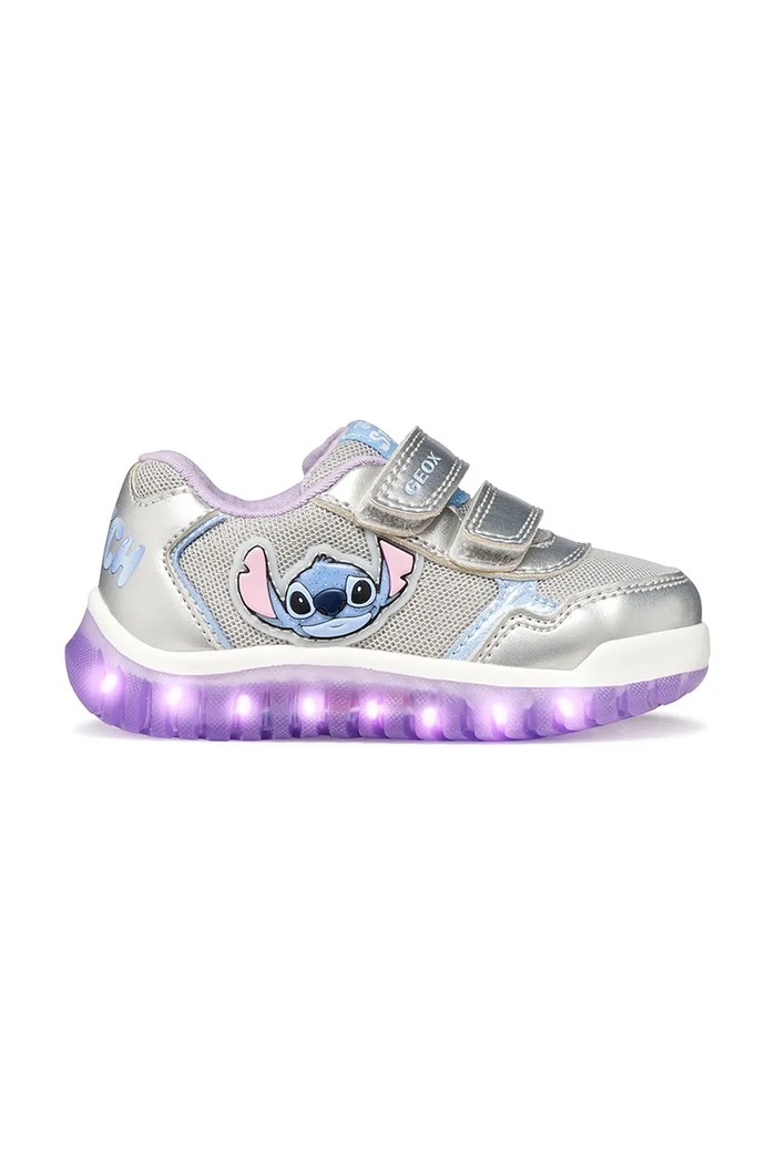 Dievča Detské tenisky Geox LIGHTYLOO x Lilo & Stitch B6561C.0AJAS.20.27 strieborná