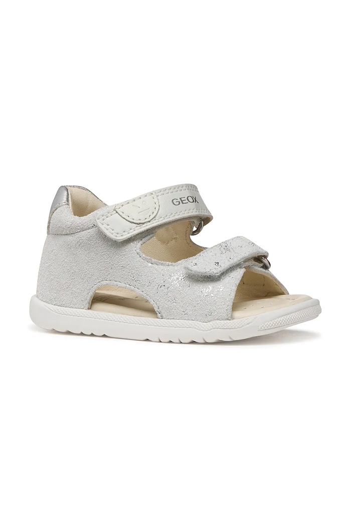 Geox sandale din piele întoarsă pentru copii SANDAL MACCHIA argintiu B254WA.007BC.18.26