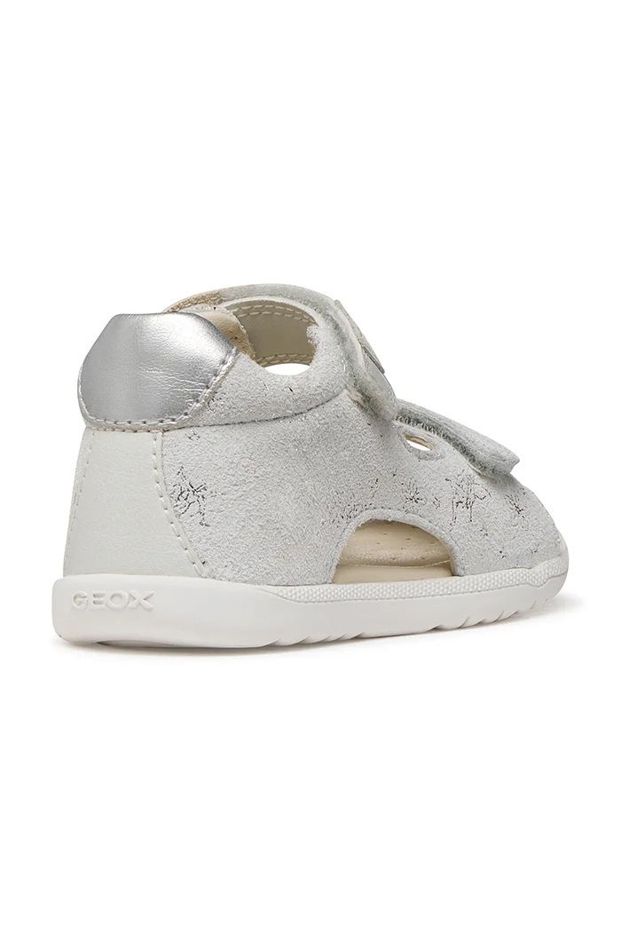 Fete Geox sandale din piele întoarsă pentru copii SANDAL MACCHIA B254WA.007BC.18.26 argintiu