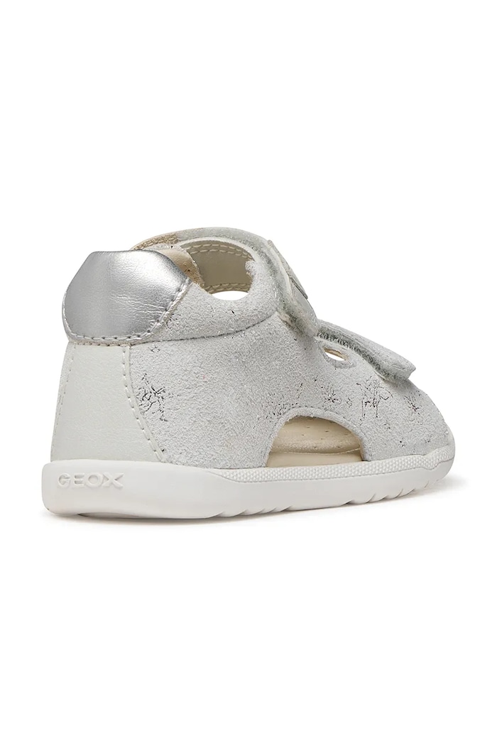 Fete Geox sandale din piele întoarsă pentru copii SANDAL MACCHIA B254WA.007BC.18.26 argintiu