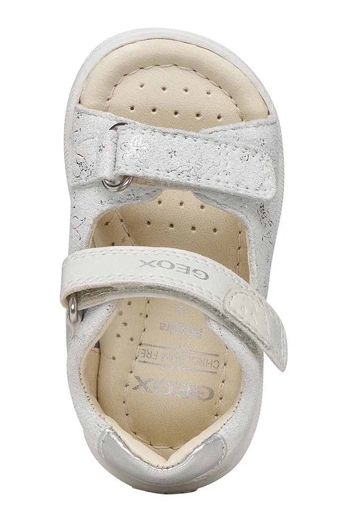 Geox sandale din piele întoarsă pentru copii SANDAL MACCHIA B254WA.007BC.18.26 argintiu