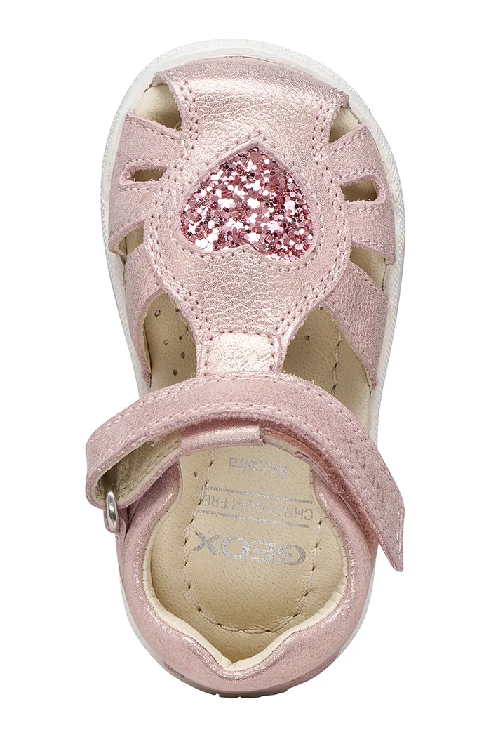 Geox detské kožené sandále SANDAL MACCHIA B654WA.0MAEW.18.26 ružová