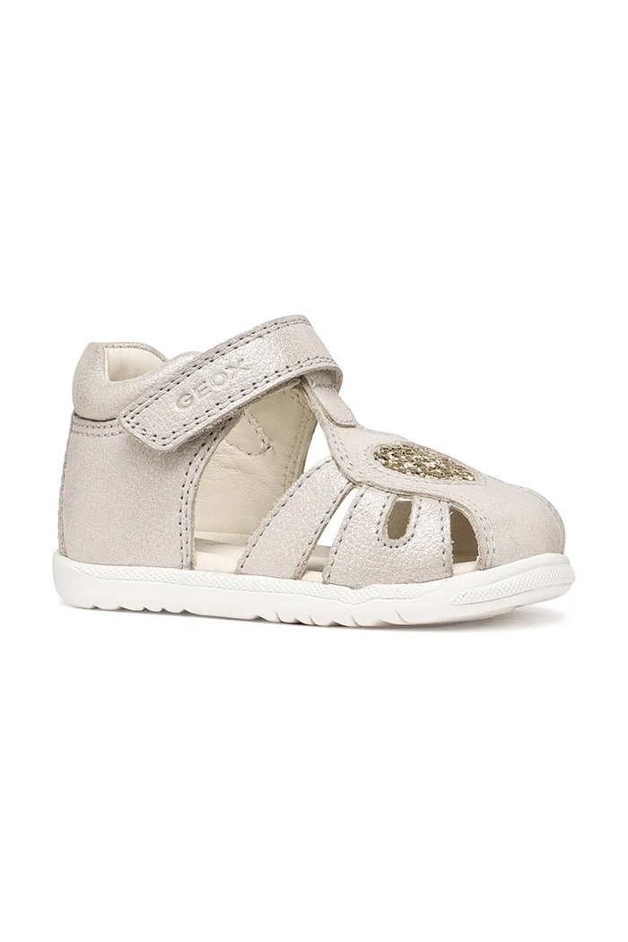 Geox detské kožené sandále SANDAL MACCHIA strieborná B654WA.0MAEW.18.26