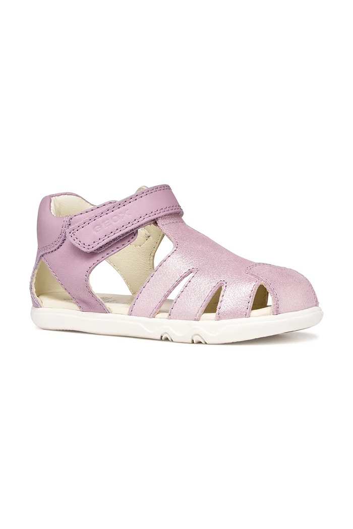 Παιδικά σανδάλια Geox SANDAL STEPPIEUP απομίμηση λείου δέρματος μωβ B656QA.0CR85.20.27