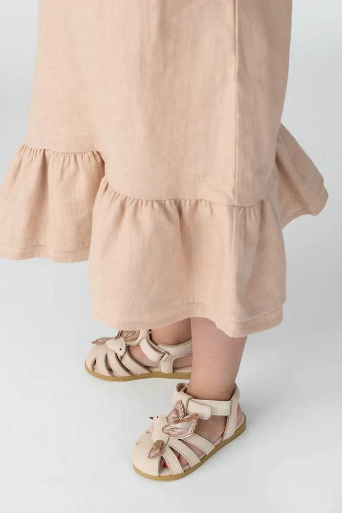 Donsje sandały nubukowe dziecięce Thami Sky Sandals Hummingbird 1506102 beżowy