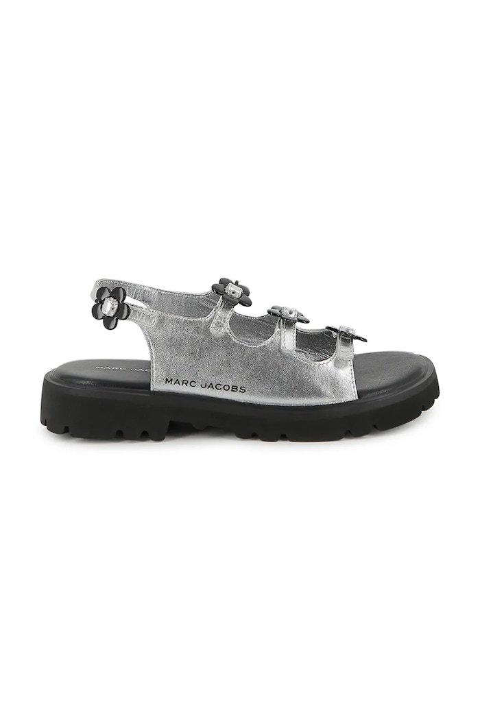 Marc Jacobs sandale pentru copii din piele W60822.27.35 gri SS26