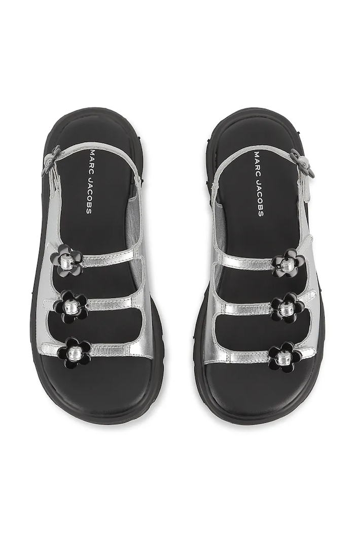 Marc Jacobs sandale pentru copii din piele gri W60822.27.35