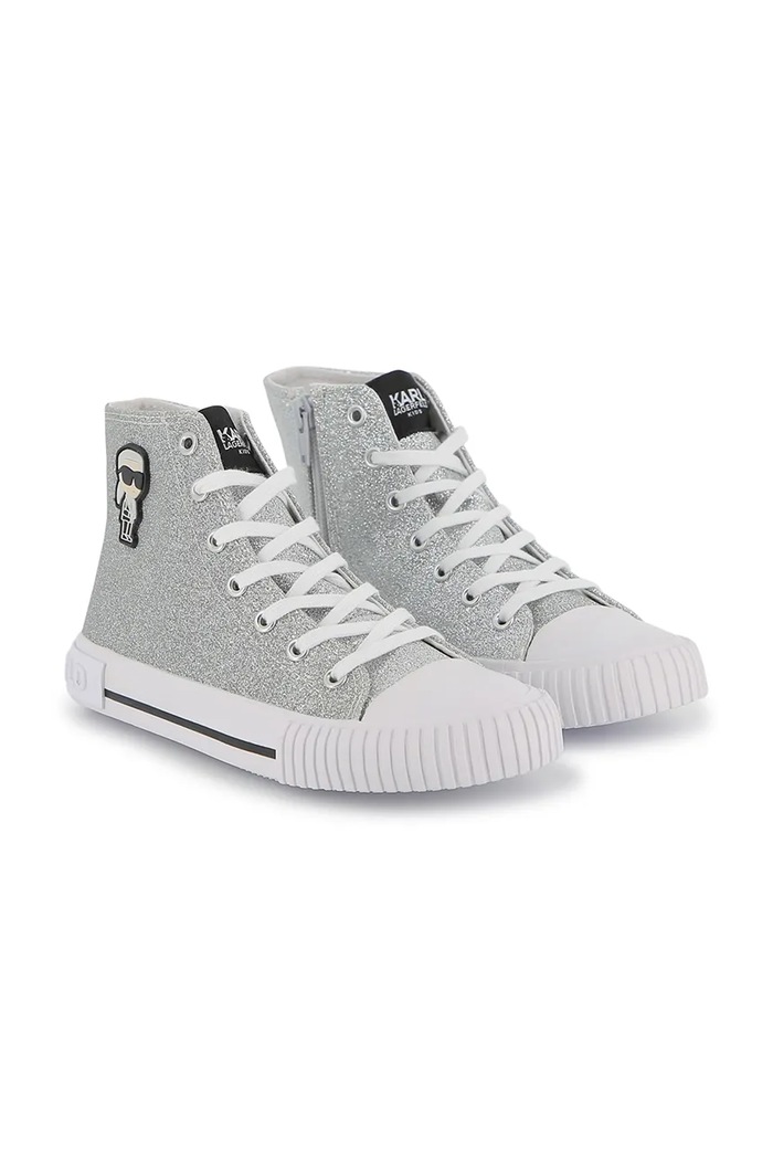 Otroške superge Karl Lagerfeld Visoka srebrna Z31171.30.35