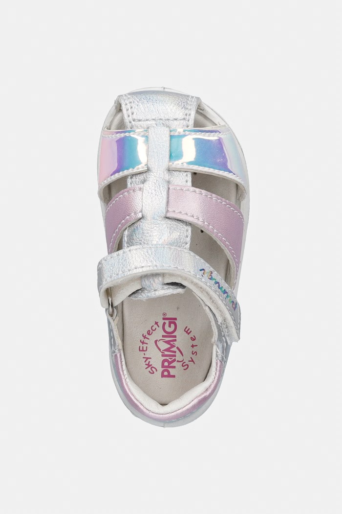 Primigi sandály s uzavřenou špičkou dětské kožené stříbrná 1363544