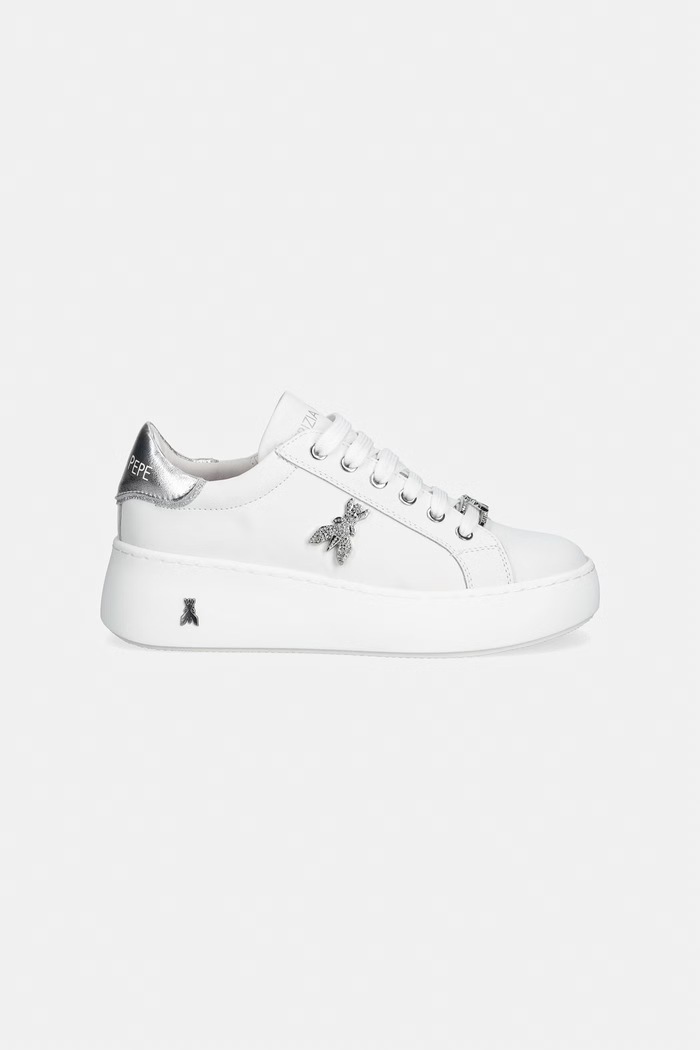 Patrizia Pepe sneakersy damskie skórzane PPJ350 biały SS26