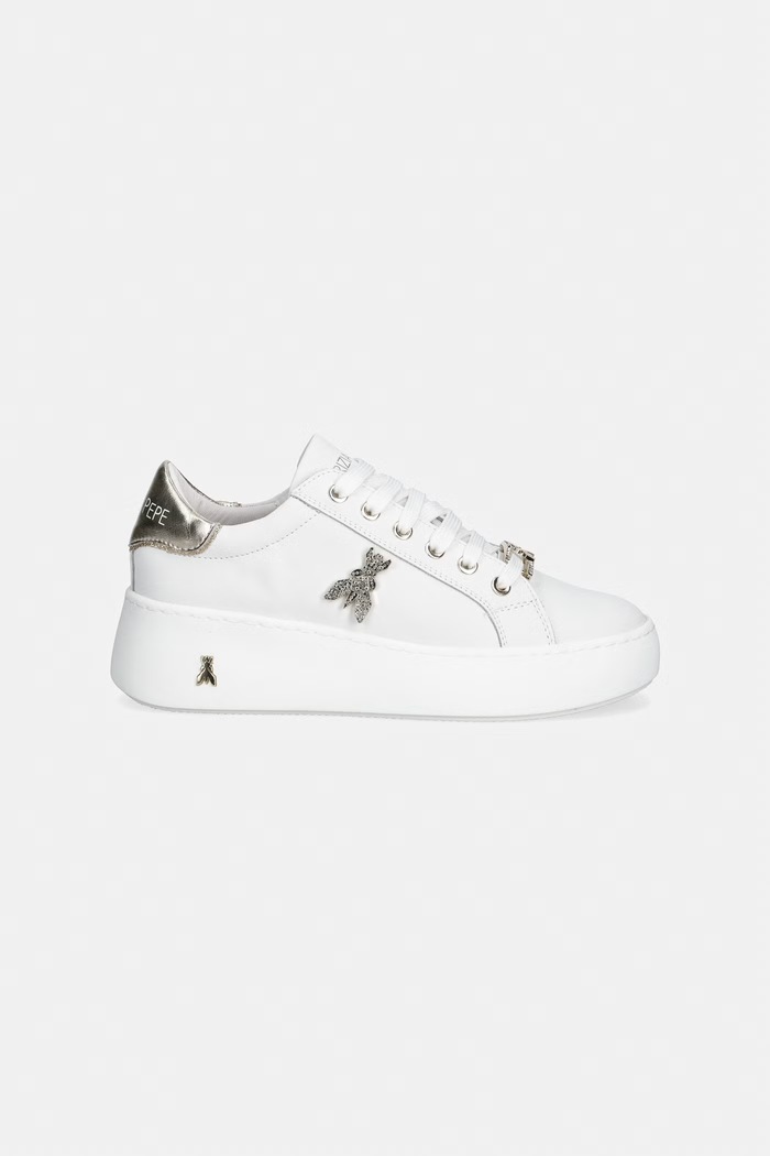 Patrizia Pepe sneakersy damskie skórzane PPJ350 biały SS26
