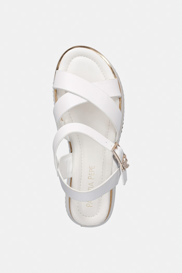 Patrizia Pepe sandale cu platformă copii din piele alb PPJ394