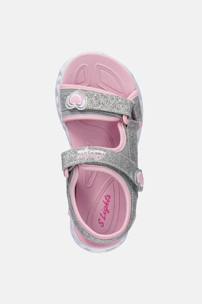 Skechers sandále detské HEART LIGHTS SANDALS-SUGAR SP strieborná 303114L