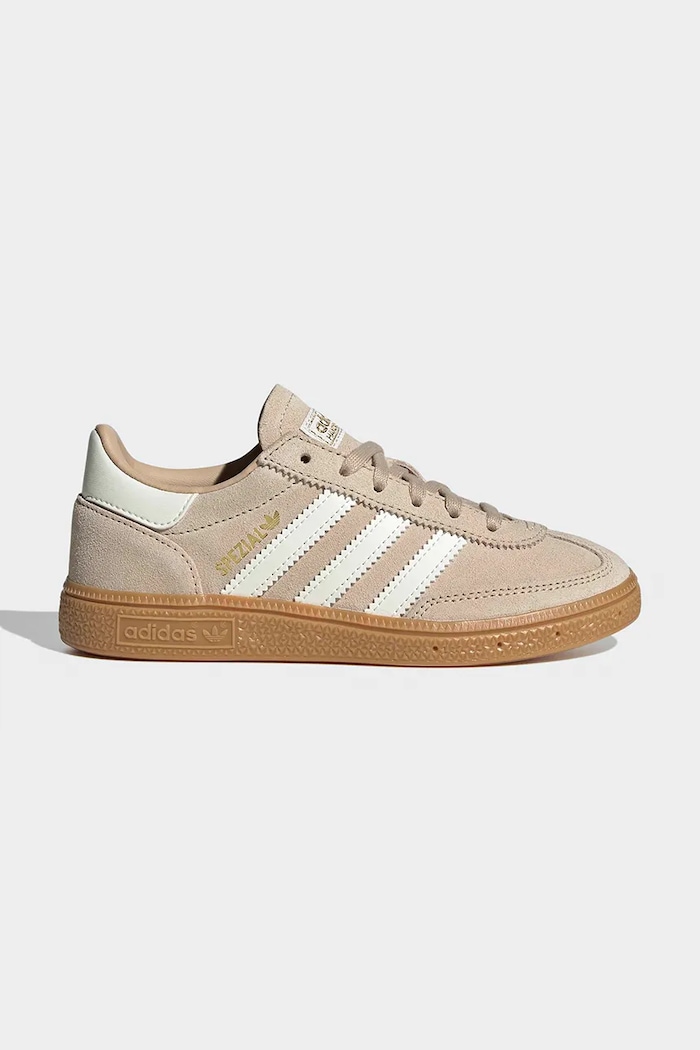 Otroške superge iz semiša adidas Originals HANDBALL SPEZIAL Vezalke bež JP8242