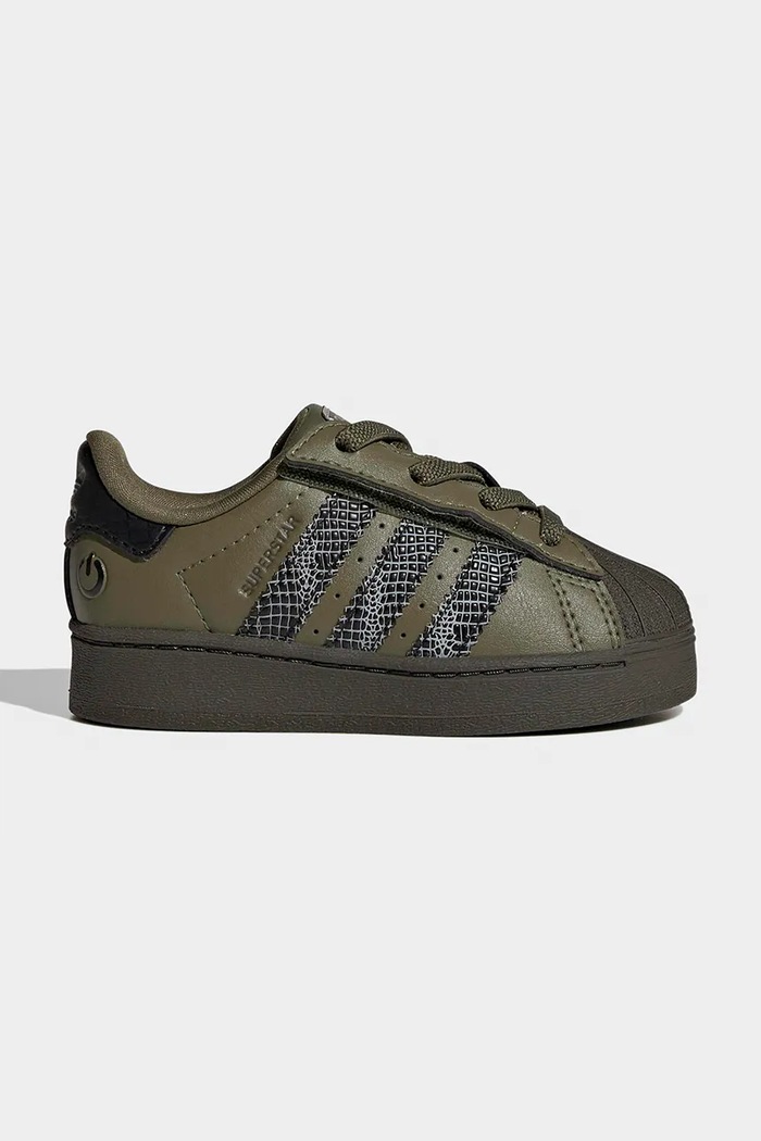 Detské tenisky adidas Originals SUPERSTAR LED LIGHTS usňová koža zelená IH6391