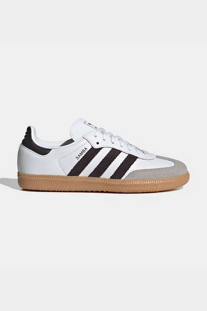 Детски кожени маратонки adidas Originals SAMBA OG връзка бял JQ2020