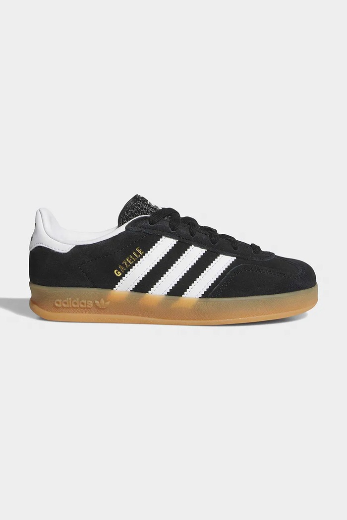 Detské tenisky adidas Originals GAZELLE INDOOR semišová koža čierna IH9135