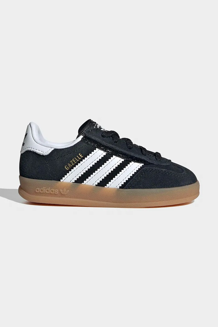 Detské semišové tenisky adidas Originals GAZELLE INDOOR nízky čierna IH9131